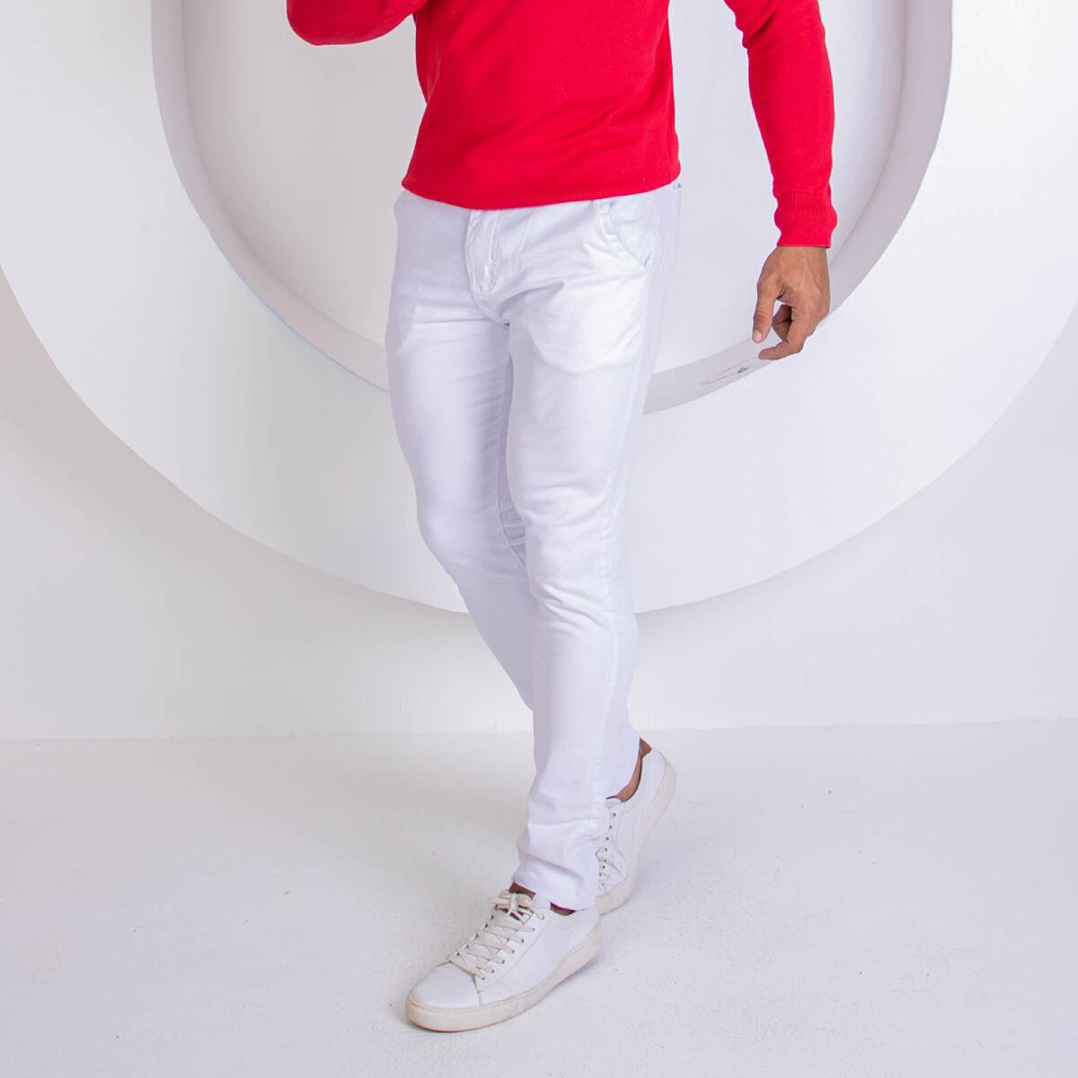 Calça sarja masculina esporte fino branca