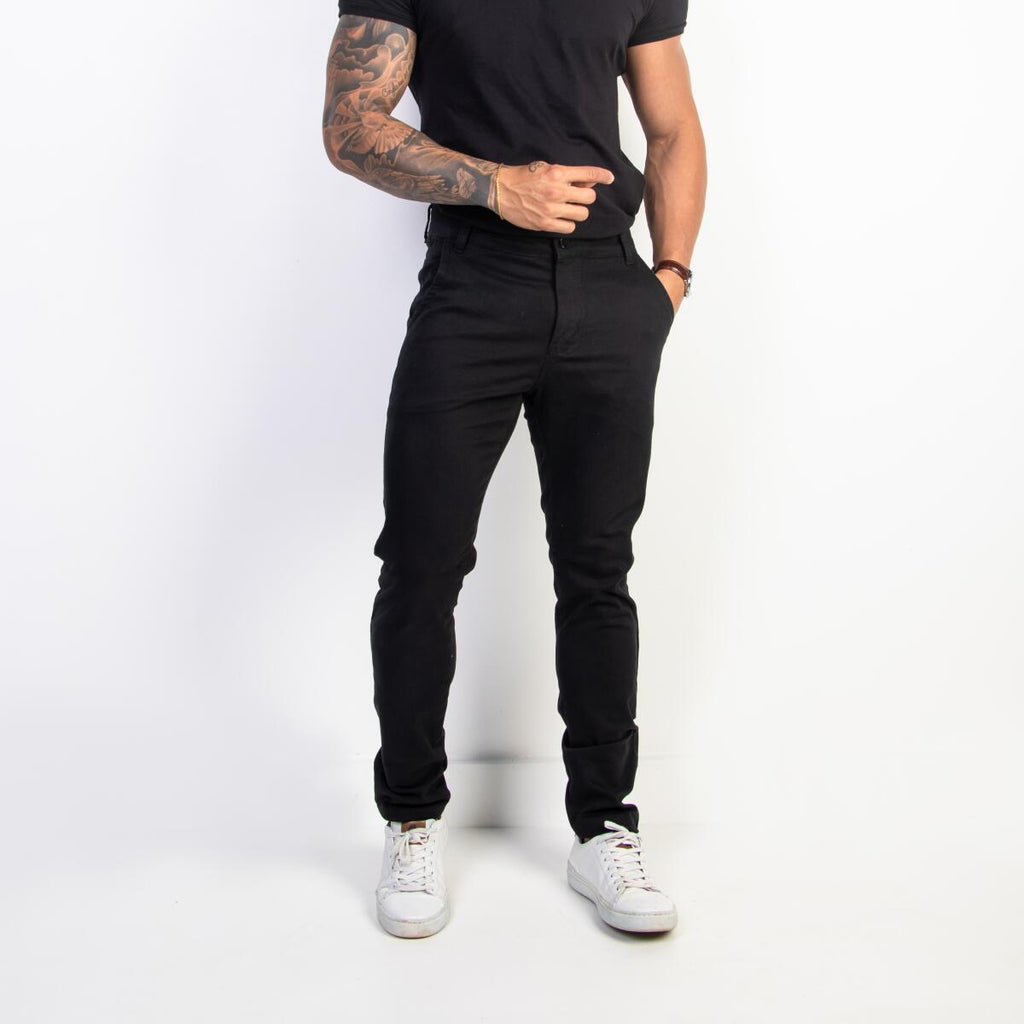 Calça sarja masculina esporte fino preto