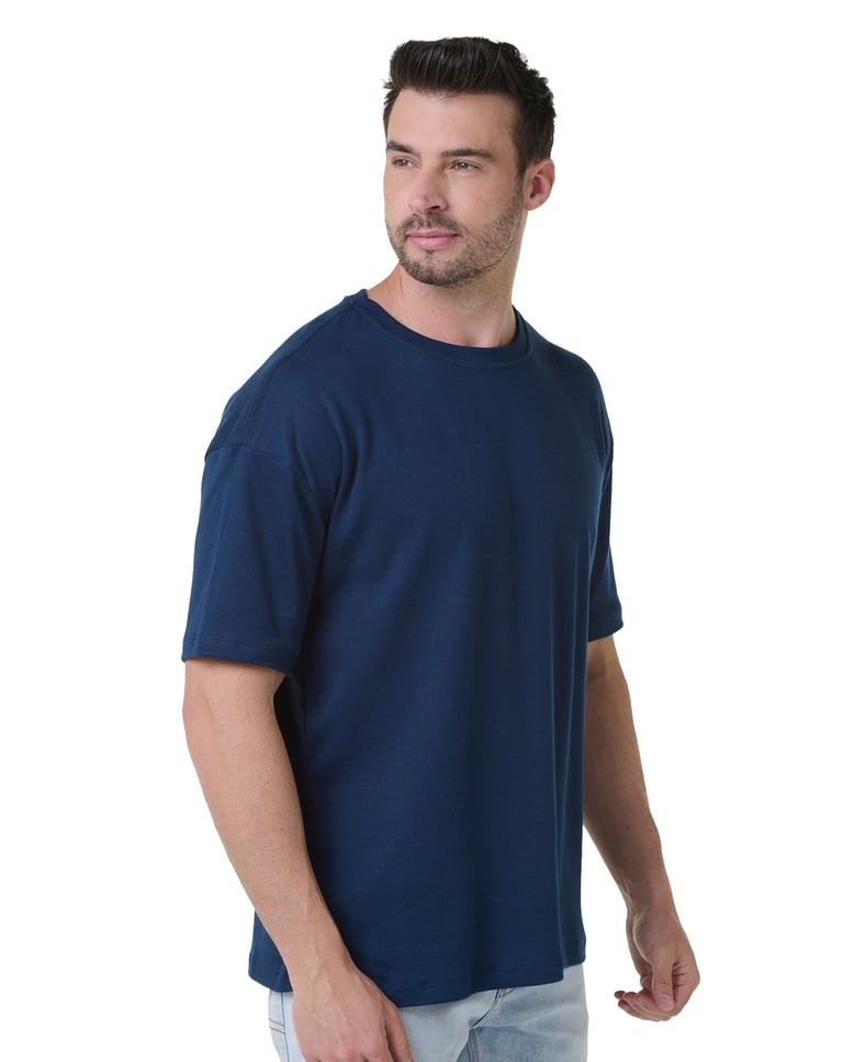 Kit 5 Camisetas Oversized Masculinas - Areia + Marrom + Carmim + Azul Marinho + Preta