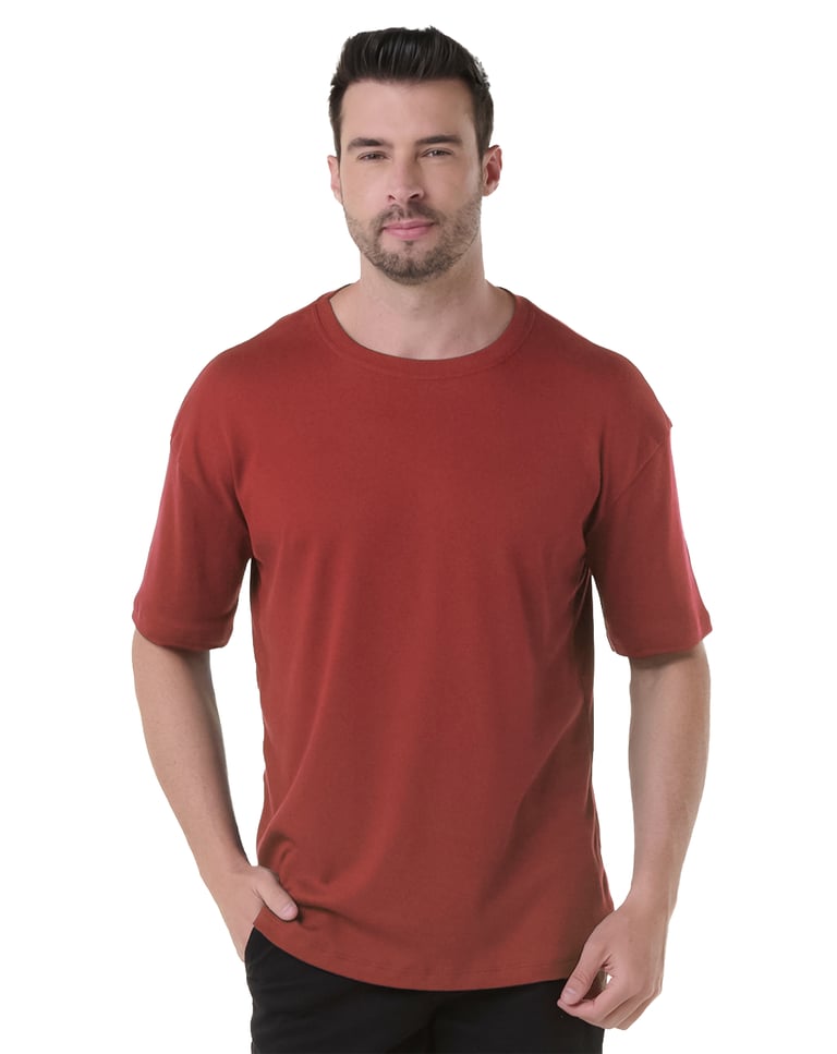 Kit 5 Camisetas Oversized Masculinas - Preto + Carmim + Areia + Verde Militar + Marrom