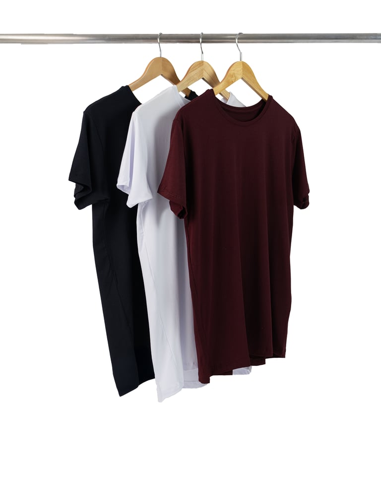 Kit 3 Camisetas Tech Modal Masculinas - Preto + Bordô + Branca