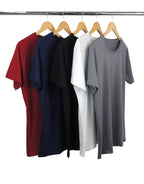 Kit 5 Camisetas Masculinas de Algodão Premium - Branco + Preto + Azul Marinho + Cinza Chumbo + Bordô
